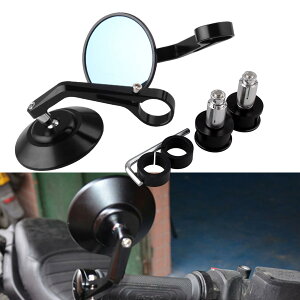 【送料無料】Sporacingrts バイクミラー バイク バーエンドミラー ハンドルミラー 汎用ミラー YAMAHA MT-07 MT-03 SUZUKI GSX-S1000F HONDA NC700 Kawasakiなど(丸形) ブラック