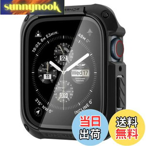 �y���������zSpigen Apple Watch �P�[�X 41mm �K���X ��̌^ �y Apple Watch 9 / 8 / 7 �Ή� �z �ČRMIL�K�i�擾 ��ʕی� �ϏՌ� ���� �Ռ� �z�� ���菝 �h�~ �ی�J�o�[ �^�t�E�A�[�}�[ ACS04191 (�u���b�N)
