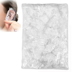 【送料無料】YJRUNFU イヤーキャップ 耳カバー 使い捨て 透明 耳キャップ 毛染め 髪染め 白髪染め 耳キャップ 耳保護 フリーサイズ 男女兼用 サロン用 業務用 美容院 理美容 (100枚入り)