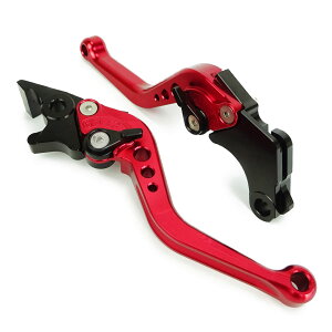 【送料無料】H213赤 ホンダ ブレーキ クラッチレバー 6段階調整 ショート モンキー125 GROM 400X CBR400R 等に適合