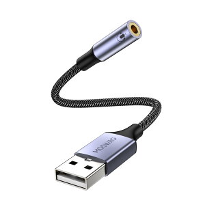yzMOSWAG USB I[fBI ϊA_v^ Ot TEhJ[h 4 TRRS ϊ usb-3.5mm I[fBIP[u CzAwbhtHAPCAbvgbvALinuxAfXNgbvAPS4A