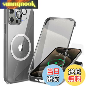 �y���������z�y���ʋ����K���X�E���ٓI�ȑϏՌ����zHAUTRKBG iPhone 15 Pro Max �p �P�[�X �N���A �S�ʕی� [MagSafe�Ή�] [�J�����t�C������]�M�����Ȃ� �\�t�gTPU�o���p�[ �}�O�Z�[�t ���C�����X