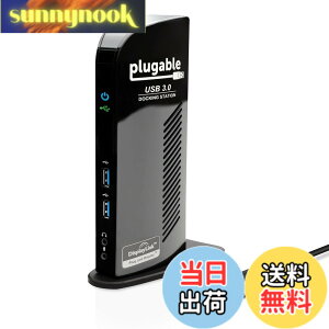 �y���������zPlugable USB3.0 / USB-C �p�h�b�L���O�X�e�[�V���� �c�u�� Windows ����� Mac �p - �f���A�����j�^�[ HDMI DVI VGA �|�[�g �M�K�r�b�g �C�[�T�l�b�g USB3.0 �|�[�gx2 USB 2.0 �|�[�gx4 �������o��