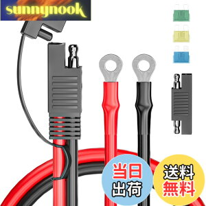 �y���������zCleqee SAE�[�d�P�[�u�� 60cm �o�b�e���[�����P�[�u�� SAE����O�����O�^�[�~�i���n�[�l�X 10AWG �I�[�g�o�C�o�b�e���[�[�d�� SAERP�A�_�v�^�[�t�� 15A / 20A/30A�q���[�Y �\�[���[�p�l���A