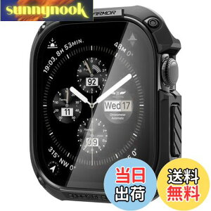 �y���������zSpigen Apple Watch 11 Apple Watch 10 �P�[�X 46mm �K���X ��̌^ �ČRMIL�K�i�擾 ��ʕی� �ϏՌ� ���� �Ռ��z�� ���菝 �h�~ �ی�J�o�[ �^�t�E�A�[�}�[ ACS08603 (�u���b�N)