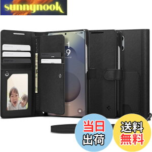 �y���������zSpigen Galaxy S25 Ultra �P�[�X �蒠�^ �ϏՌ� �ČRMIL�K�i�擾 ���X�g���b�v�t�� �J�[�h���[ �σL�Y �����v �Ռ��z�� �E�H���b�gS ACS09124 (�u���b�N)