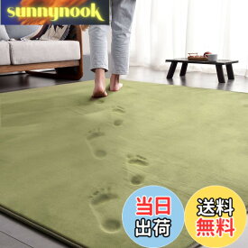 【送料無料】ラグ カーペット 低反発 ラグマット 3畳 厚手15mm 190x240cm 滑り止め付 洗える 防音 床暖房 ホットカーペット対応 防ダニ 抗菌 フランネル ウレタン 厚い じゅうたん 無地・グリーン AICOMRI
