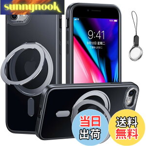 �y���������ziPhoneSE3/SE2/SE/8/7 �p �P�[�X Magsafe�Ή��y360°��]�\�� Magsafe�����O�X�^���h �z���_�[ ��̌^�E�X�g���b�v1��t���z�A�C�t�H��SE ��3/2���� iPhone 8�J�o�[�X�^���h�@�\ �c�����Ή� H