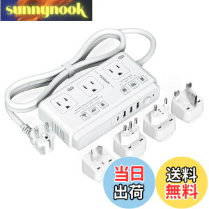 �y���������z�ψ��� �C�O���s�p �؍� 220v����100v TESSAN �C�O�ψ��� SE�^�C�v �v���O�����R�[�h�t�� �C�O �R���Z���g �ϊ��v���O C BF O L�^�C�v�t�� �S���E�Ή� 3USB-A 1USB-C �~���g�����X �d���ϊ�