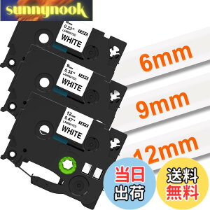 �y���������z6mm 9mm 12mm �� tze�e�[�v ������ TZe-211 TZe-221 TZe-231 P�^�b�` �e�[�v�J�Z�b�g ���~�l�[�g PT���x�����C�^�[ PT-J100 PT-P750W PT-P710BT 3�Z�b�g�A�u���U�[Brother�s�[�^�b�`P-Touch�ƌ݊�����