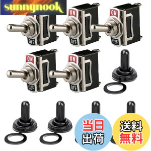 �y���������zKILIGEN �g�O�� �X�C�b�`�h�� �L���b�v �t1 ��H 2 �ړ_ 12V-24V-48V-110V/10A, 220V-230V/6A�A2�s��SPST ON/OFF�X�C�b�`�A�ԗp�I�[�g�g���b�N�p�{�[�g�i�p�b�N5�j