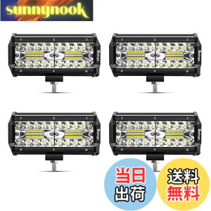 �y���������zSafego ���[�N���C�g 120W LED ��Ɠ� ���[�N���C�g ���p30�x�^�C�v 40�ALED 7�C���` �ԊO�� �_�Ƌ@�B 12V 24V���p �ėp �h���E�h�o�E�ϐk�E������ �z���C�g 6000K 9600LM 4��
