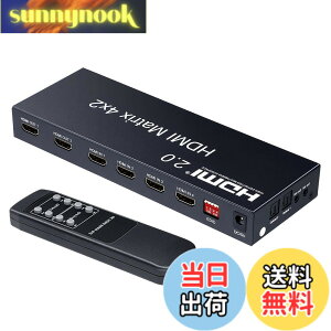 �y���������zELEVIEW HDMI �}�g���b�N�X �X�C�b�`���[ 4����2�o�� 4K60Hz 1080p120Hz �������� (���f�W�^��/3.5mm) �_�E���X�P�[���@�\ PS4/PS5/Swich2�Ή� �蓮�ؑ� �����R�� EHD-626Y