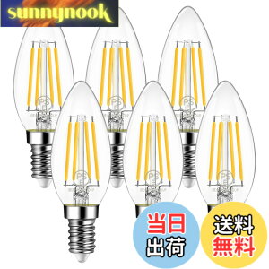 �y���������zLVWIT �V�����f���A�d�� E12���� 60W�`���� 806LM LED�t�B�������g�d�� 2700K�d���F LED�C�� E12 6W�ȃG�l �񒲌� 6��