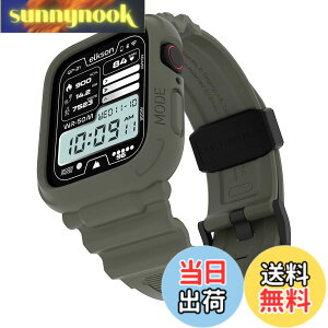 �y���������z[elkson] �A�b�v���E�H�b�` �o���h 45mm 44mm �o���p�[�P�[�X�t�� ���ȃ����Y�o���h Apple Watch SE2 iWatch Series 9 8 7 6 5 4�p, Quattro Pro Series �X�|�[�c�~���^���[�ی�P�[�X �v���e�N�^�[ 