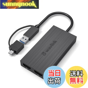 �y���������zWAVLINK USB 3.0A/type-C-�f���A�� HDMI �A�_�v�^�[ 2K�o�� �~�j�h�b�L���O�X�e�[�V����/�� ��4K�i3840x2160 @ 30Hz�f�B�X�v���C�o��/1x1440P�Ή� HDMI�o�̓|�[�g/1x1080P�Ή� HDMI�o�̓|�[�g1xUSB 3.0