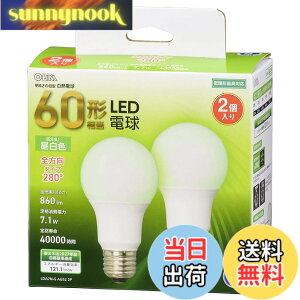 �y���������z�I�[��(OHM) LED�d�� E26 60�`���� �����F �S���� 2�� �I�[���d�@ LDA7N-G AG52 2P 06-4708