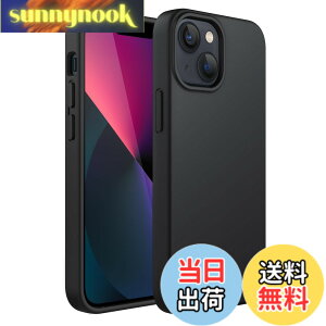 �y���������zJETech iPhone13 mini �V���R���P�[�X(5.4�C���`��p) �V���L�[�\�t�g�^�b�`�t���{�f�B�ی�P�[�X �}�C�N���t�@�C�o�[���C�j���O�t���ϏՌ��J�o�[ (�u���b�N)