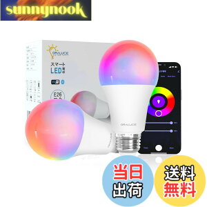�y���������zORALUCE �X�}�[�g LED�d�� E26 60W���� �������F �X�}�[�g���C�g �}���`�J���[ 1600���FRGB �����F���d���F Alexa/Google Home�Ή� �n�u�s�v ���u���� �戵�������t 2�� LDA9F-E26/2P