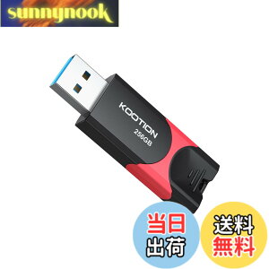 �y���������zKOOTION USB������ 256GB USB 3.0 (USB3.2 Gen 1)�X���C�h�� PS4����m�F�� �������[�X�e�B�b�N �t���b�V�������� �ǎ�ő�110MB/�b �u���b�N
