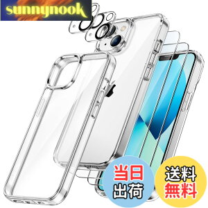 �y���������zJETech 5 in 1 iPhone 13 �P�[�X (6.1�C���`��p) �t���ی� 2���t�B����+2���J���������Y�t�B�����t�� ���΂݂Ȃ� �S�ʕی� �����K���X�t�B���� �ϏՌ��J�o�[ (�N���A)