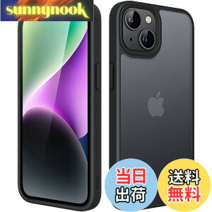 �y���������zJETech �}�b�g�P�[�X iPhone 14 Plus 6.7�C���`�p �ϏՌ����~���^���[�O���[�h�̗����h�~ ������̔������̔w�ʓd�b�J�o�[ �w��h�~ (�u���b�N)