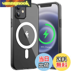 �y���������zJETech iPhone 12/12 Pro �}�O�l�b�g �P�[�X(6.1�C���`�p) MagSafe ���C�����X�[�d�Ή� �Ռ��z�� �o���p�[�J�o�[ �����h�~ �����o�b�N (�u���b�N)