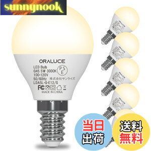 �y���������zORALUCE LED�d�� E12 ���� 40W���� �d���F 3000k 5W 450lm 220�x�L�z�� �����F ���^�d�� �����Ή� �����s�� PSE�F�� 6��
