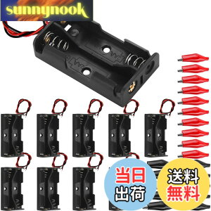 �y���������zXiatiaosann �P3�d�r�P�[�X 2�{ 3V�o�b�e���[�z���_�[ 2x 1.5V AA�d�r �{�b�N�X LED���C�g�X�g���b�v�p ���[�h���t�� �o�b�e���[ �{�b�N�X �P�[�X �d�r �z���_�[�A10��
