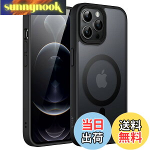�y���������zJETech iPhone 12 Pro Max 6.7�C���`�p (12ProMax) �}�O�l�b�g �P�[�X MagSafe�ɑΉ� �������̃}�b�g�w�� ���^ �ϏՌ� �J�o�[ (�u���b�N)