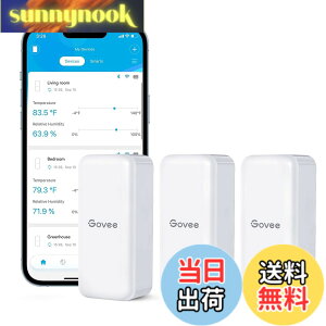 �y���������zGovee Bluetooth �����x�v ���x�v ���x�v �f�W�^�� ���C�����X �����x �����΍� �A���[�� �ُ�ʒm �C���e���A �R���p�N�g �Z���T�[3�� �� �C���t���G���U�΍� �����x�Ǘ� ���� �n��