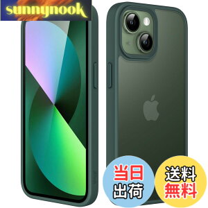 �y���������zJETech �}�b�g�P�[�X iPhone 13 Mini 5.4�C���` �ϏՌ����~���^���[�O���[�h�̗����h�~ ������̔������̔w�ʓd�b�J�o�[ �w��h�~ (�Z���ΐF)