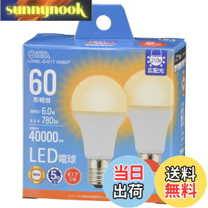 �y���������z�I�[���d�@ LED�d�����` E17 60�`����/60W���� �d���F �����Ή� �f�M�ގ{�H���Ή� �~�j�N���v�g���` 5�N 2�� LDA6L-G-E17 AG62P 06-5548 OHM