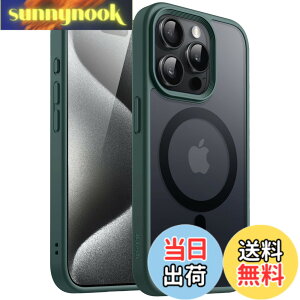 �y���������zJETech iPhone 15 Pro 6.1�C���`�p �}�O�l�b�g �P�[�X MagSafe�ɑΉ� �������̃}�b�g�w�� ���^ �ϏՌ� �J�o�[ (�Z���ΐF)