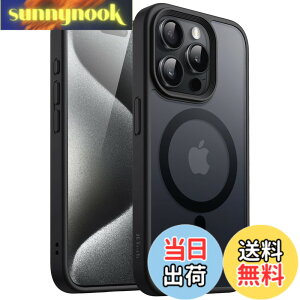 �y���������zJETech iPhone 15 Pro 6.1�C���`�p �}�O�l�b�g �P�[�X MagSafe�ɑΉ� �������̃}�b�g�w�� ���^ �ϏՌ� �J�o�[ (�u���b�N)