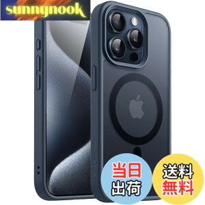 �y���������zJETech iPhone 15 Pro 6.1�C���`�p �}�O�l�b�g �P�[�X MagSafe�ɑΉ� �������̃}�b�g�w�� ���^ �ϏՌ� �J�o�[ (�X�g�[���u���[)