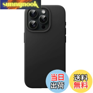 �y���������zJETech iPhone 15 Pro 6.1�C���`�p �V���R���P�[�X �V���L�[�\�t�g�^�b�`�t���{�f�B�ی�P�[�X�ϏՌ��J�o�[ (�u���b�N)