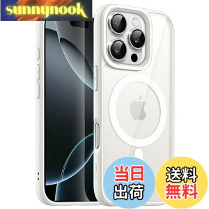 �y���������zJETech iPhone 16 Pro 6.3�C���`�p �}�O�l�b�g �P�[�X MagSafe�ɑΉ� �Ռ��z�� �o���p�[�J�o�[ �\���b�h�J���[�}�b�gTPU�t���[�� �����h�~ �N���A�o�b�N (�z���C�g)