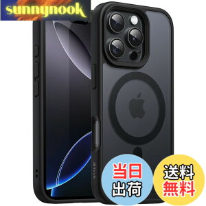�y���������zJETech iPhone 16 Pro 6.3�C���`�p �}�O�l�b�g �P�[�X MagSafe�ɑΉ� �������̃}�b�g�w�� ���^ �ϏՌ� �J�o�[ (�u���b�N)