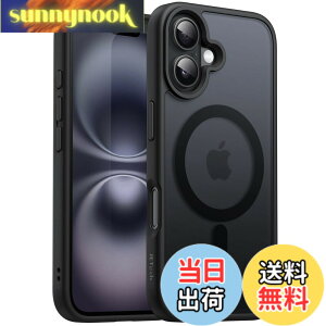 �y���������zJETech iPhone 16 6.1�C���`�p �}�O�l�b�g �P�[�X MagSafe�ɑΉ� �������̃}�b�g�w�� ���^ �ϏՌ� �J�o�[ (�u���b�N)