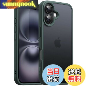 �y���������zJETech iPhone 16 6.1�C���`�p �}�b�g�P�[�X �ϏՌ����~���^���[�O���[�h�̗����ی� ������̔������w�� �X�}�z�J�o�[ �w��h�~ (�_�[�N�O���[��)