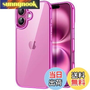 �y���������zJETech iPhone 16 Plus 6.7�C���`��p �P�[�X ���΂݂Ȃ� �Ռ��z�� �o���p�[�J�o�[ �����h�~ �N���A�o�b�N (�s���N)
