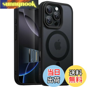 �y���������zJETech iPhone 16 Pro 6.3�C���`�p �}�O�l�b�g �P�[�X �J�����R���g���[���L���v�`���{�^�� MagSafe�ɑΉ� �������̃}�b�g�w�� ���^ �ϏՌ� �J�o�[ (�u���b�N�`�^�j�E��)