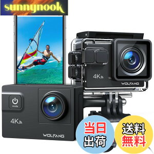 �y���������zWOLFANG �A�N�V�����J���� 4K 24MP�����J���� WiFi�@�\ �ϗh�� ���[40���[�g�� HDMI�o�� 1350mAh��e�ʃo�b�e���[2���� 170°�L�p�����Y �����R�� �w�b�h�Z�b�g�J���� �O���}�C�N �L�x��