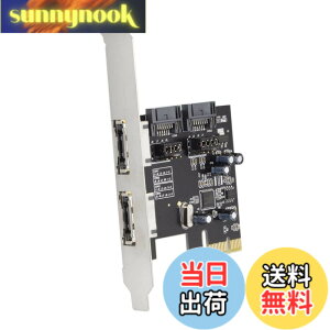 �y���������zJSER PCI-E - 4�|�[�g SATA 3.0 ESATA PCIE SATA3 6Gbps �g���J�[�h PCI-E�A�_�v�^�[