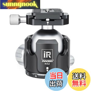 �y���������zINNOREL ���R�_�� �{�[���_�� �����_�� N�V���[�Y ��d�S �ω׏d�ő�30kg �{�[���w�b�h���a 52mm ���� CNC �A���~���� �O�r ��r ��჌�t �B�e DSLR �r�f�I�J�����p 360�x��] �p�m���} 