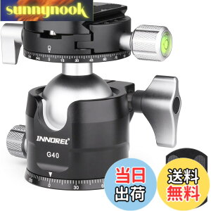 �y���������zINNOREL ���R�_�� �{�[���_�� ��d�S �ω׏d�ő�20kg �{�[���w�b�h ���a 40mm CNC �A���~���� �O�r ��r ��჌�t �B�e DSLR �r�f�I�J�����p 360�x��] �_�u���p�m���} �����_�� 3/8�l�W