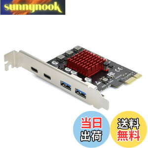 �y���������zELUTENG USB3.1���݃{�[�h 4�{�[�h �y2 USB-A & 2 USB-C�z 5Gbps PCIE�C���^�[�t�F�[�X�J�[�h USB3.0�g���J�[�h PCI-Express3.0�ڑ� PCI-E X1/X4/X8/X16 Windows 11/10/8/7/XP/Vista�Ή�