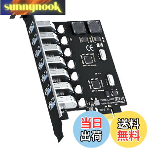 �y���������zGLOTRENDS U3057 7�|�[�g PCIe USB �g���J�[�h, 7 USB-A �|�[�g USB3.2 Gen1 (USB3.0), Windows/Linux �Ή��iMac OS ��Ή�)