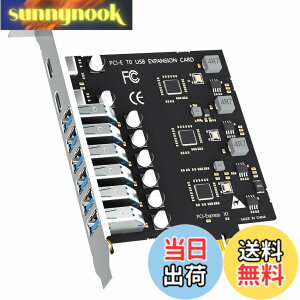 �y���������zGLOTRENDS U6A2C 8�|�[�g PCIe USB �g���J�[�h, 6 Type-A & 2 Type-C �|�[�g USB3.2 Gen1 (USB3.0), Windows/Linux �Ή��iMac OS ��Ή�)